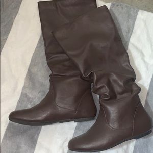 Knee high brown boots